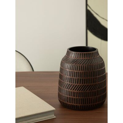 Black Vase Kunstharz Braun klein - Kenay Home Braun 21 cm x 19 cm Black Vase Kunstharz Braun klein - Kenay Home Braun 21 cm x 19 cm
