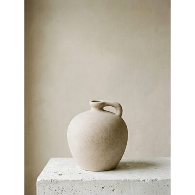 Rais Terrakotta-Vase weiss - Kenay Home Beige 20 cm x 18 cm Rais Terrakotta-Vase weiss - Kenay Home Beige 20 cm x 18 cm