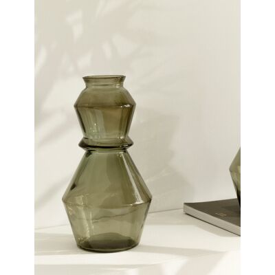 Shape Vase Glas Grau groß - Kenay Home Grau 30 cm x 16 cm Shape Vase Glas Grau groß - Kenay Home Grau 30 cm x 16 cm
