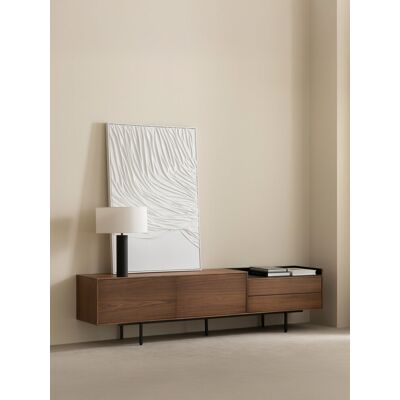 Joelle TV-Schrank 220 in Walnussfurnier - Kenay Home Braun 54 cm x 222 cm Joelle TV-Schrank 220 in Walnussfurnier - Kenay Home Braun 54 cm x 222 cm