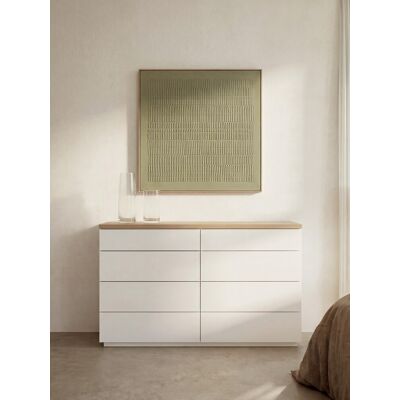 Havel Kommode weiß 8 Schubladen doppelt - Kenay Home Natur - Weiß 86,5 cm x 136 cm Havel Kommode weiß 8 Schubladen doppelt - Kenay Home Natur - Weiß 86,5 cm x 136 cm