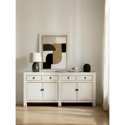 Mairos Massivholz Sideboard 180 weiss - Kenay Home Weiß 85 cm x 180 cm Mairos Massivholz Sideboard 180 weiss - Kenay Home Weiß 85 cm x 180 cm