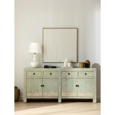 Mairos Sideboard 180 Massivholz Sideboard grün - Kenay Home Grün 85 cm x 180 cm Mairos Sideboard 180 Massivholz Sideboard grün - Kenay Home Grün 85 cm x 180 cm