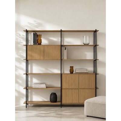 Darel hohe doppelte natur schwarze Regal - Kenay Home Natur 197 cm x 196 cm Darel hohe doppelte natur schwarze Regal - Kenay Home Natur 197 cm x 196 cm