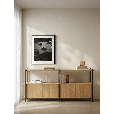 Darel niedriges doppeltes natur schwarzes Regal - Kenay Home Natur 87 cm x 196 cm Darel niedriges doppeltes natur schwarzes Regal - Kenay Home Natur 87 cm x 196 cm