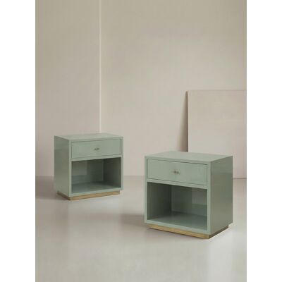 Kenay - Celine - Grün - 1 Schublade - Nachttischset Kenay - Celine - Grün - 1 Schublade - Nachttischset