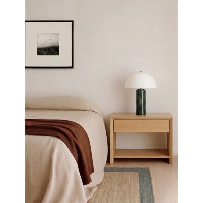 Bisley Nachttisch aus Eichenfurnier 1 Schublade - Kenay Home Natur 48 cm x 60 cm Bisley Nachttisch aus Eichenfurnier 1 Schublade - Kenay Home Natur 48 cm x 60 cm
