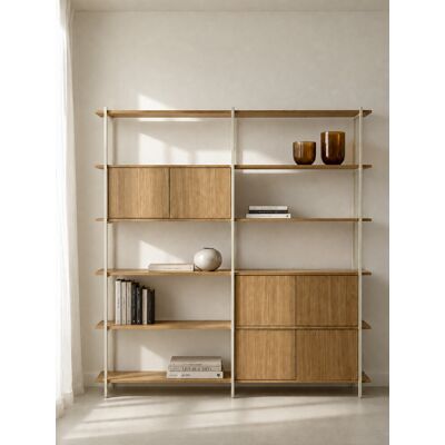 Darel hohe doppelte natur weiße Regal - Kenay Home Natur 197 cm x 196 cm Darel hohe doppelte natur weiße Regal - Kenay Home Natur 197 cm x 196 cm