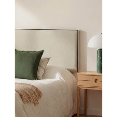 Care Kopfteil gepolstert 150/160 Beige mit schwarzer Zierleiste - Kenay Home Beige 60 cm x 165 cm Care Kopfteil gepolstert 150/160 Beige mit schwarzer Zierleiste - Kenay Home Beige 60 cm x 165 cm