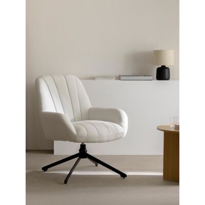 Lucens beige gepolsterter Drehsessel - Kenay Home Beige x 72,5 cm Lucens beige gepolsterter Drehsessel - Kenay Home Beige x 72,5 cm