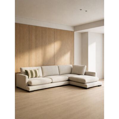 Crate 5-Sitzer Sofa mit Récamiere rechts 325 cm Beige - Kenay Home Beige 88 cm x 325 cm Crate 5-Sitzer Sofa mit Récamiere rechts 325 cm Beige - Kenay Home Beige 88 cm x 325 cm