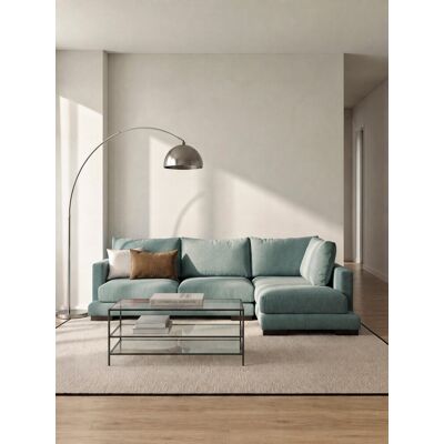 Crate 5-Sitzer Sofa mit Récamiere rechts 325 cm Aquamarin - Kenay Home Blau 88 cm x 325 cm Crate 5-Sitzer Sofa mit Récamiere rechts 325 cm Aquamarin - Kenay Home Blau 88 cm x 325 cm