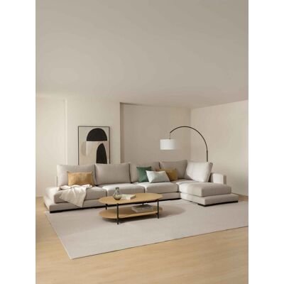 Travis 5-Sitzer-Sofa mit rechter Chaiselongue in Perlweiß - Kenay Home Grau 88 cm x 379 cm Travis 5-Sitzer-Sofa mit rechter Chaiselongue in Perlweiß - Kenay Home Grau 88 cm x 379 cm