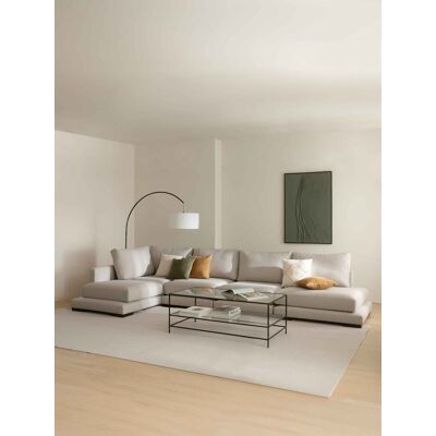 Travis 5-Sitzer-Sofa mit linker Chaiselongue in Perlweiß - Kenay Home Grau 88 cm x 379 cm Travis 5-Sitzer-Sofa mit linker Chaiselongue in Perlweiß - Kenay Home Grau 88 cm x 379 cm