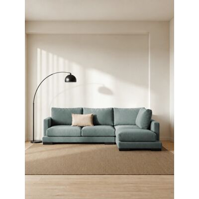 Crate 4-Sitzer Sofa mit Récamiere rechts 270 cm Aquamarin - Kenay Home Blau 88 cm x 270 cm Crate 4-Sitzer Sofa mit Récamiere rechts 270 cm Aquamarin - Kenay Home Blau 88 cm x 270 cm