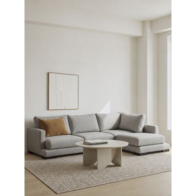 Crate 5-Sitzer Sofa mit Récamiere rechts 325 cm Perle - Kenay Home Grau 88 cm x 325 cm Crate 5-Sitzer Sofa mit Récamiere rechts 325 cm Perle - Kenay Home Grau 88 cm x 325 cm