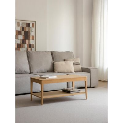 Vinti rechteckiger Couchtisch mit Liftfunktion aus Eichenfurnier und Massivholz 100 - Kenay Home Natur 45 cm x 100 cm Vinti rechteckiger Couchtisch mit Liftfunktion aus Eichenfurnier und Massivholz 100 - Kenay Home Natur 45 cm x 100 cm