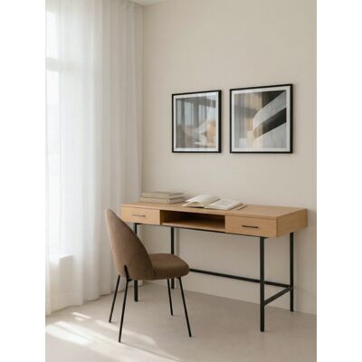 Vega Schreibtisch natur mit schwarzen Beinen - Kenay Home Natur 76 cm x 120 cm Vega Schreibtisch natur mit schwarzen Beinen - Kenay Home Natur 76 cm x 120 cm