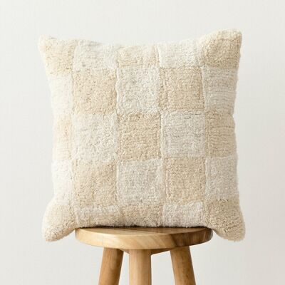 Checked cojín - Kenay Home Beige 45 cm x 45 cm Checked cojín - Kenay Home Beige 45 cm x 45 cm