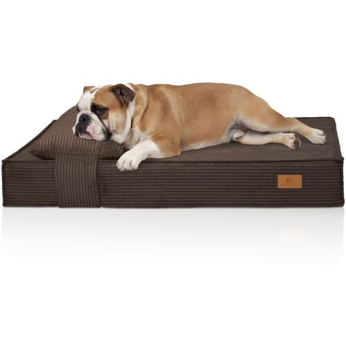 Knuffelwuff orthopädisches Hundebett aus Cord mit Handwebcharakter Soleya mit separatem...