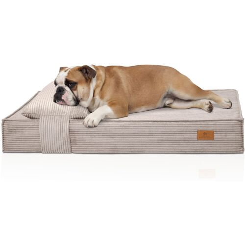 Knuffelwuff orthopädisches Hundebett aus Cord mit Handwebcharakter Soleya mit separatem...