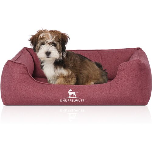 Knuffelwuff Orthopädisches Wasserabweisendes Hundebett Malou aus Velours mit Handwebcharakter M-L...