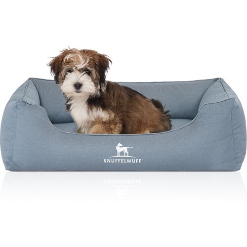 Knuffelwuff Orthopädisches Wasserabweisendes Hundebett Leon aus Velours mit Handwebcharakter M-L...