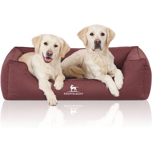 Knuffelwuff Orthopädisches Wasserabweisendes Hundebett Leon aus Velours mit Handwebcharakter XL...