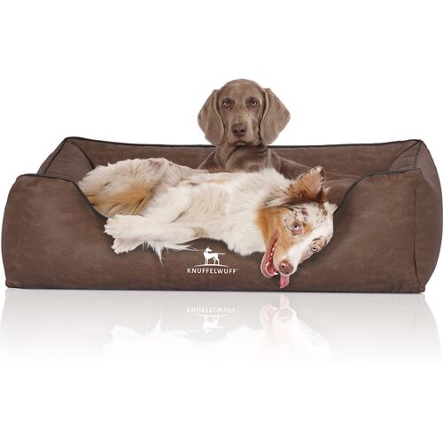 Knuffelwuff Hundebett Scottsdale aus Kunstleder XL 105 x 75cm Braun