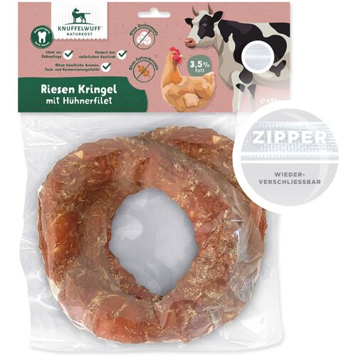 Knuffelwuff 2x Riesen Kringel mit Hühnerfilet ca. 225g - Premium Hundesnack mit Hähnchenfleisch...