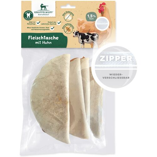 Knuffelwuff 4x große Fleischtaschen ca. 80g - Premium Hundesnack aus Hähnchenfleisch und...