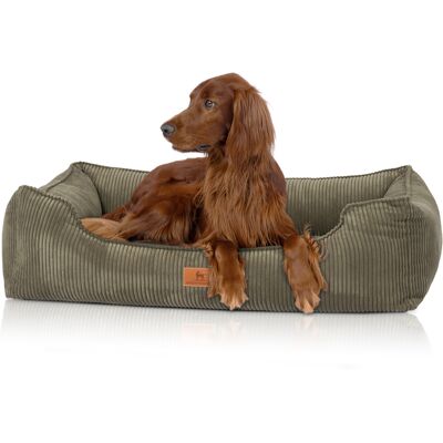 Knuffelwuff orthopädisches Hundebett aus Cord mit Handwebcharakter Nunavut M-L 85 x 63cm Khaki Knuffelwuff orthopädisches Hundebett aus Cord mit Handwebcharakter Nunavut M-L 85 x 63cm Khaki