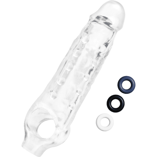 Size-Up 1" See-Thru Stretch Penis Extender, 22 cm