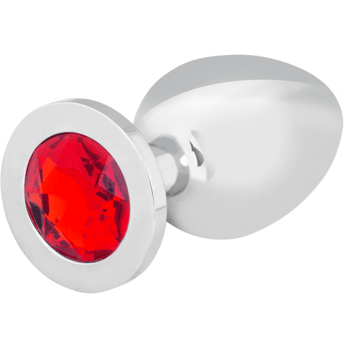 Rimba Edelstahl-Dildo mit Kristall, silber, 10 cm