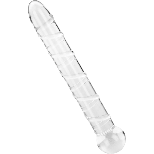 EIS Glasdildo mit gerillter Struktur, 21 cm