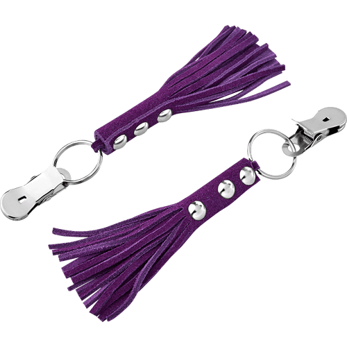 Rimba Nippelklemmen mit Leder-Quasten