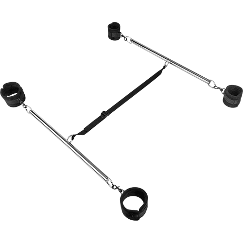 Rimba Double Spreader Bar with Soft Cuffs, 4 Teile