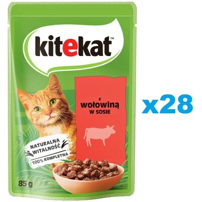 KITEKAT Rind in Soße 28x85 g - Katzenfutter KITEKAT Rind in Soße 28x85 g - Katzenfutter