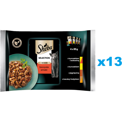 SHEBA Selection 52x85 g Nassfutter mit Huhn Rind Lamm Ente Pute in Soße für adulte Katzen SHEBA Selection 52x85 g Nassfutter mit Huhn Rind Lamm Ente Pute in Soße für adulte Katzen