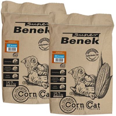 Benek Super Corn Cat - Meeresbrise Katzenstreu - Natürliche, Biologisch Abbaubar Benek Super Corn Cat - Meeresbrise Katzenstreu - Natürliche, Biologisch Abbaubar