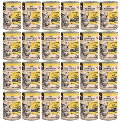 WIEJSKA ZAGRODA Nassfutter Pute mit Lamm für adulte Hunde getreidefrei 24x400 g WIEJSKA ZAGRODA Nassfutter Pute mit Lamm für adulte Hunde getreidefrei 24x400 g