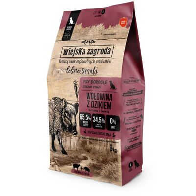 Wiejska Zagroda Hunde Futter Rind & Wildschwein - 9kg Wiejska Zagroda Hunde Futter Rind & Wildschwein - 9kg