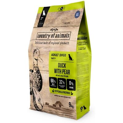 COUNTRY OF ANIMALS Duck with Pear Trockenfutter mit Ente und Birne für adulte M Hunde 9 kg COUNTRY OF ANIMALS Duck with Pear Trockenfutter mit Ente und Birne für adulte M Hunde 9 kg