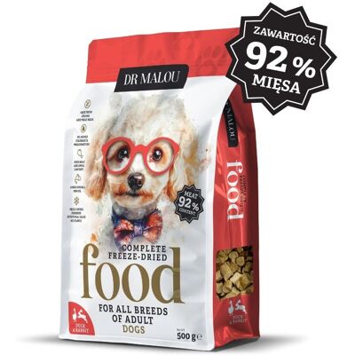 DR MALOU Gefriergetrocknetes Hundefutter mit Ente und Kaninchen 2x500 g DR MALOU Gefriergetrocknetes Hundefutter mit Ente und Kaninchen 2x500 g