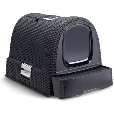 CURVER Katzentoilette 38,5 x 40 x 51 cm grau Rattan CURVER Katzentoilette 38,5 x 40 x 51 cm grau Rattan