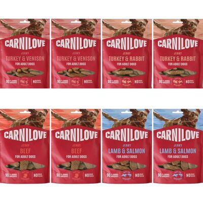 CARNILOVE Dog Fillet Leckerlis Mix Geschmacks für adulte Hunde 8x100g CARNILOVE Dog Fillet Leckerlis Mix Geschmacks für adulte Hunde 8x100g