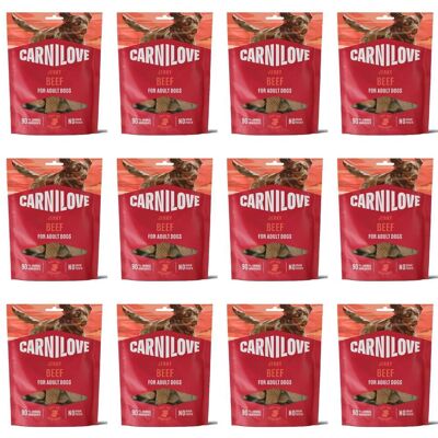 CARNILOVE Dog Jerky Beef Fillet Leckerlis mit Rindfleisch für adulte Hunde 12x100g CARNILOVE Dog Jerky Beef Fillet Leckerlis mit Rindfleisch für adulte Hunde 12x100g
