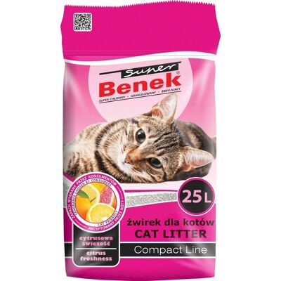 Benek Super Compact Citrus Freshness Katzenstreu - 25 l Benek Super Compact Citrus Freshness Katzenstreu - 25 l