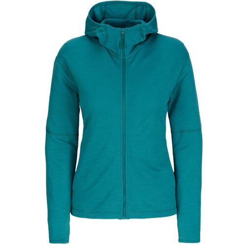 Icebreaker WOMEN MERINO 360 REALFLEECE ELEMENTAL LS ZIP HOODIE Damen Gr.XL - Wolljacke - petrol-türkis