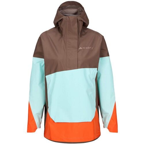 Adidas TERREX XPLORIC 2.5 LAYER CLIMAPROOF ANORAK Damen Gr.M - Regenjacke - braun petrol-türkis